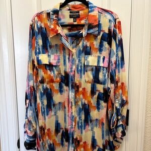 Investments Multicolor Abstract Blouse
